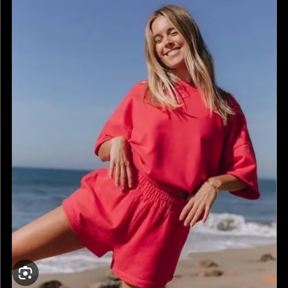 Daily Drills Red Sweatshirt & Shorts Set